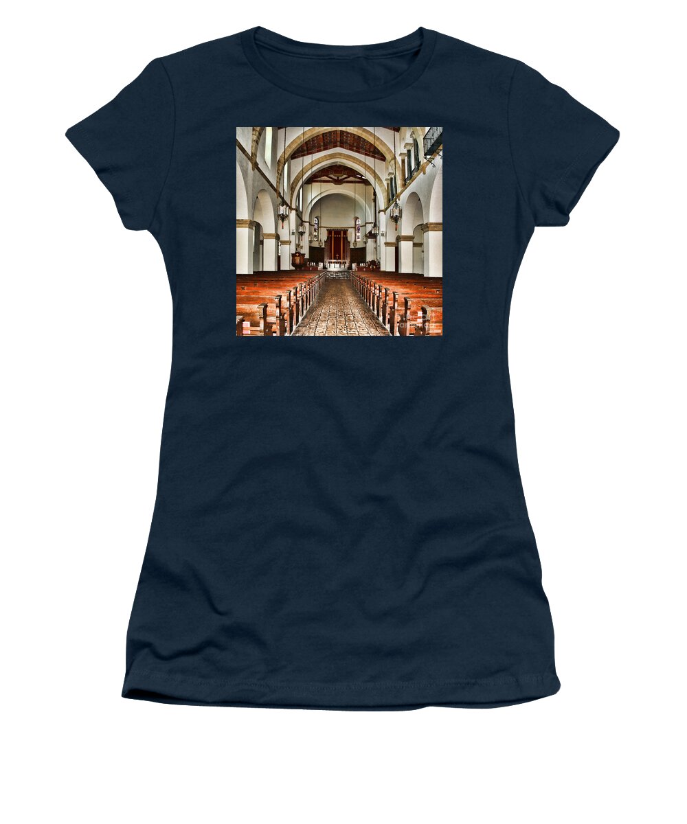 Knowles Memorial Chapel Women's T-Shirt featuring the photograph Knowles Memorial Chapel Rollins College 2 by Diana Sainz by Diana Raquel Sainz