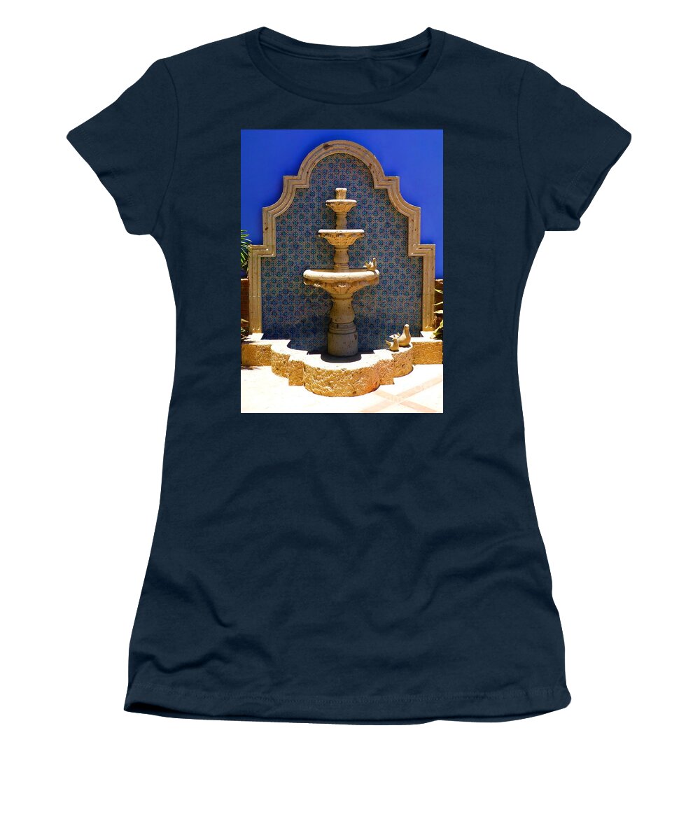 Fountain Women's T-Shirt featuring the photograph La Fuente Seca by Barbie Corbett-Newmin