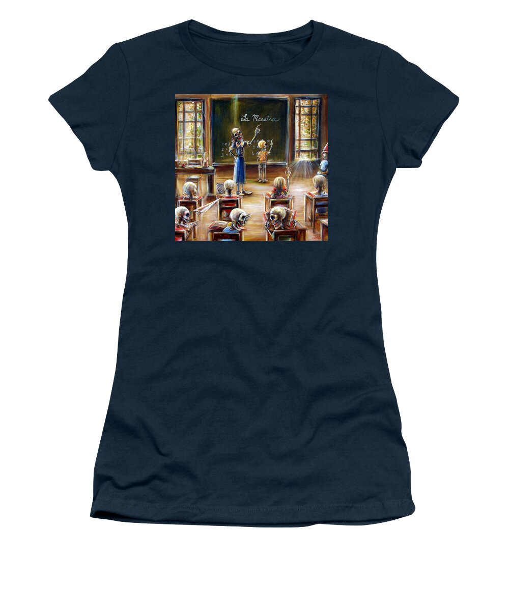 Teacher Women's T-Shirt featuring the painting La Maestra by Heather Calderon