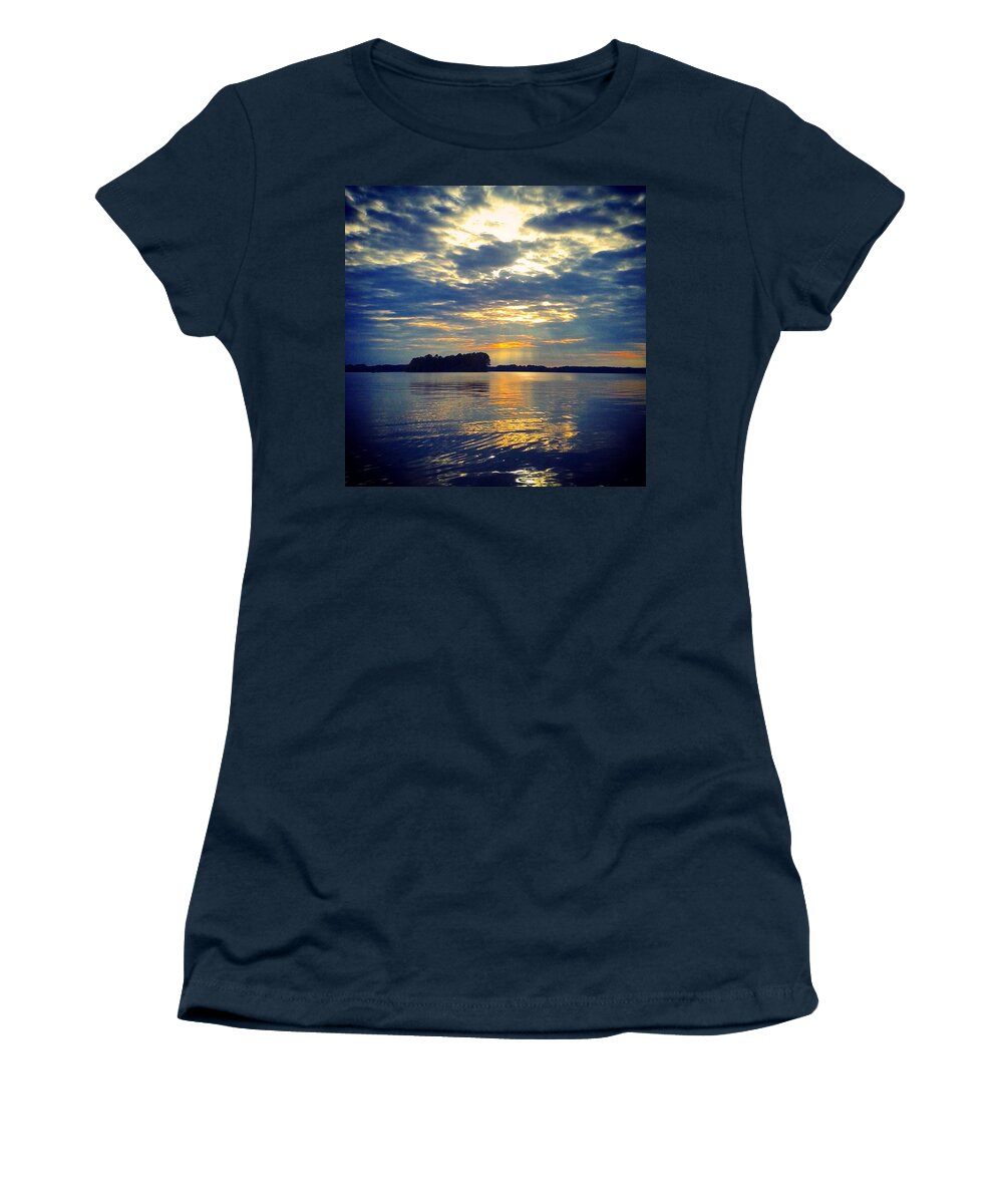 Lake Murray Sc Women's T-Shirt featuring the photograph Lake Murray SunSet by Lisa Wooten