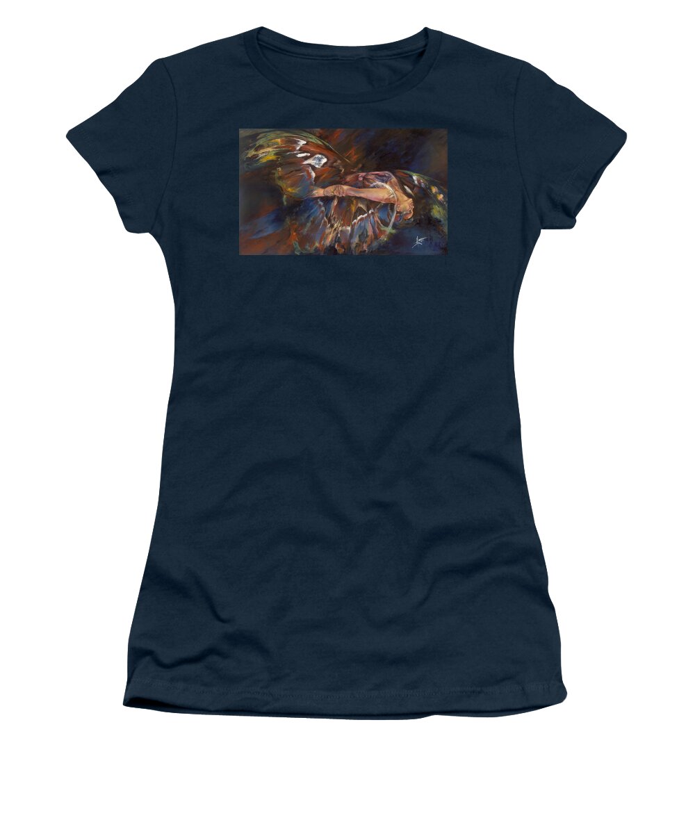 Butterfly Women's T-Shirt featuring the painting Last Flight by Karina Llergo