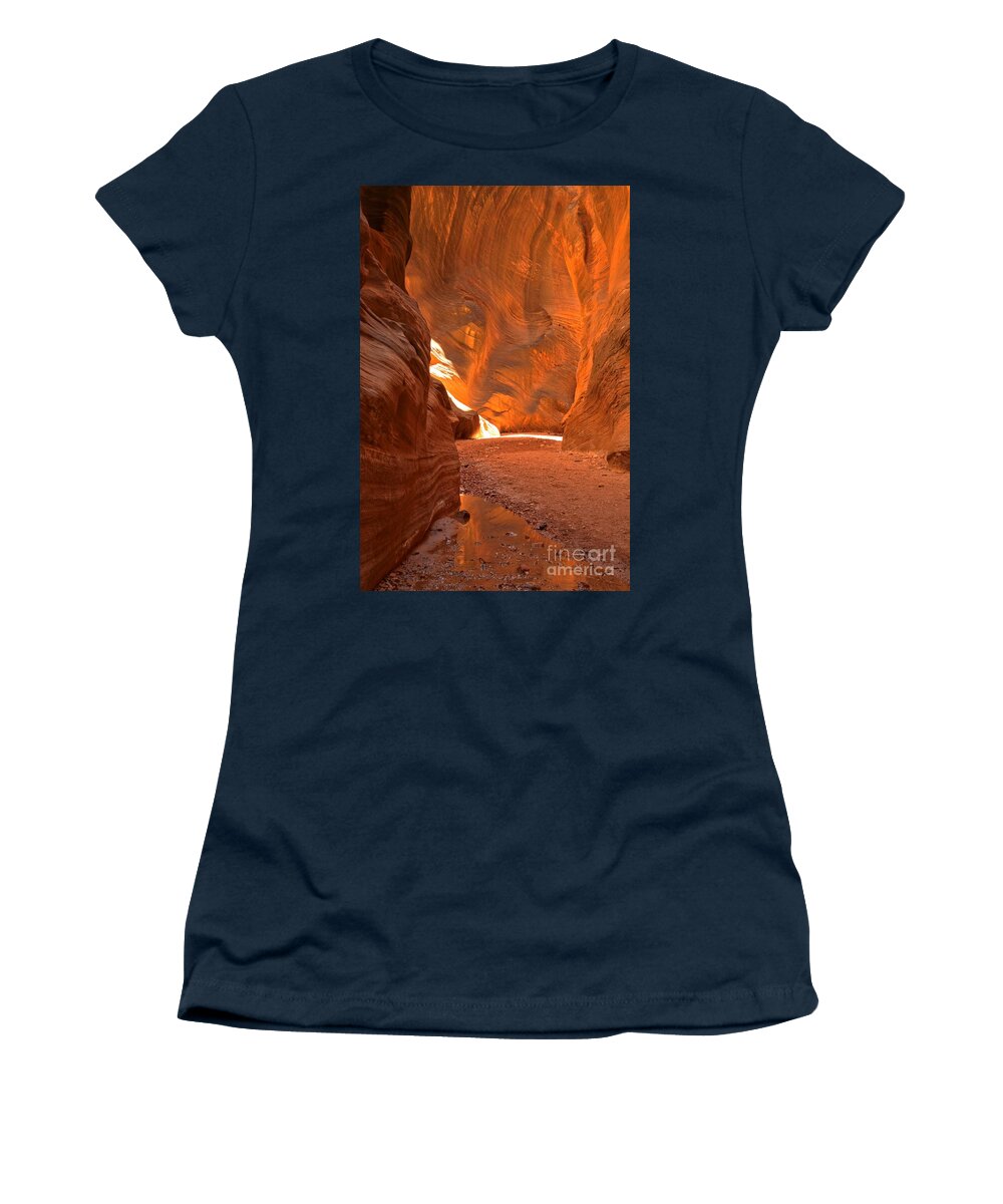 Escalante Women's T-Shirt featuring the photograph Late Afternoon Slot Reflections by Adam Jewell