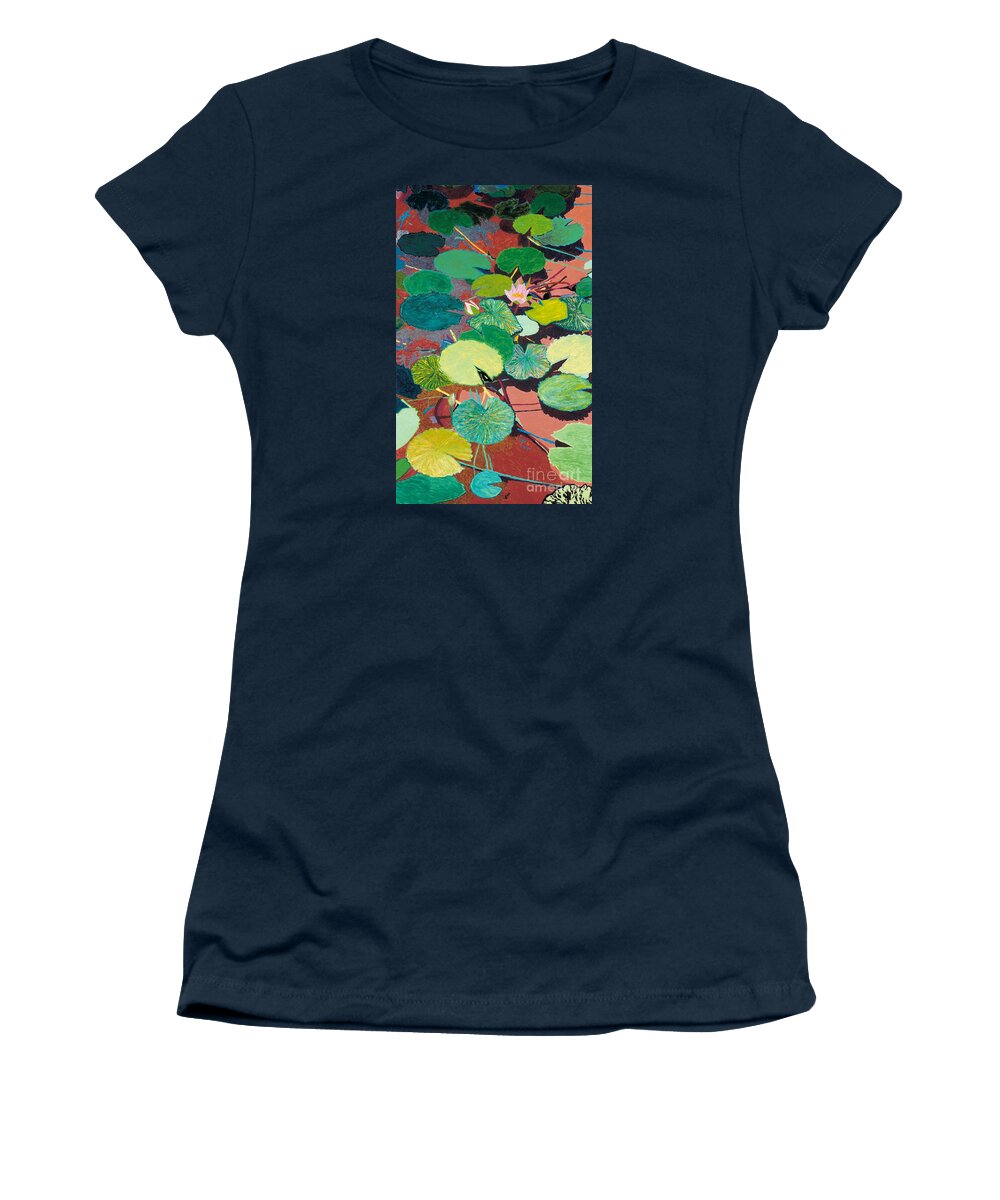 Landscape Women's T-Shirt featuring the painting Lazy Summer Afternoon by Allan P Friedlander