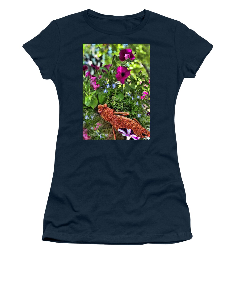Flowers Women's T-Shirt featuring the photograph Leaping Lizards by Sylvia Thornton