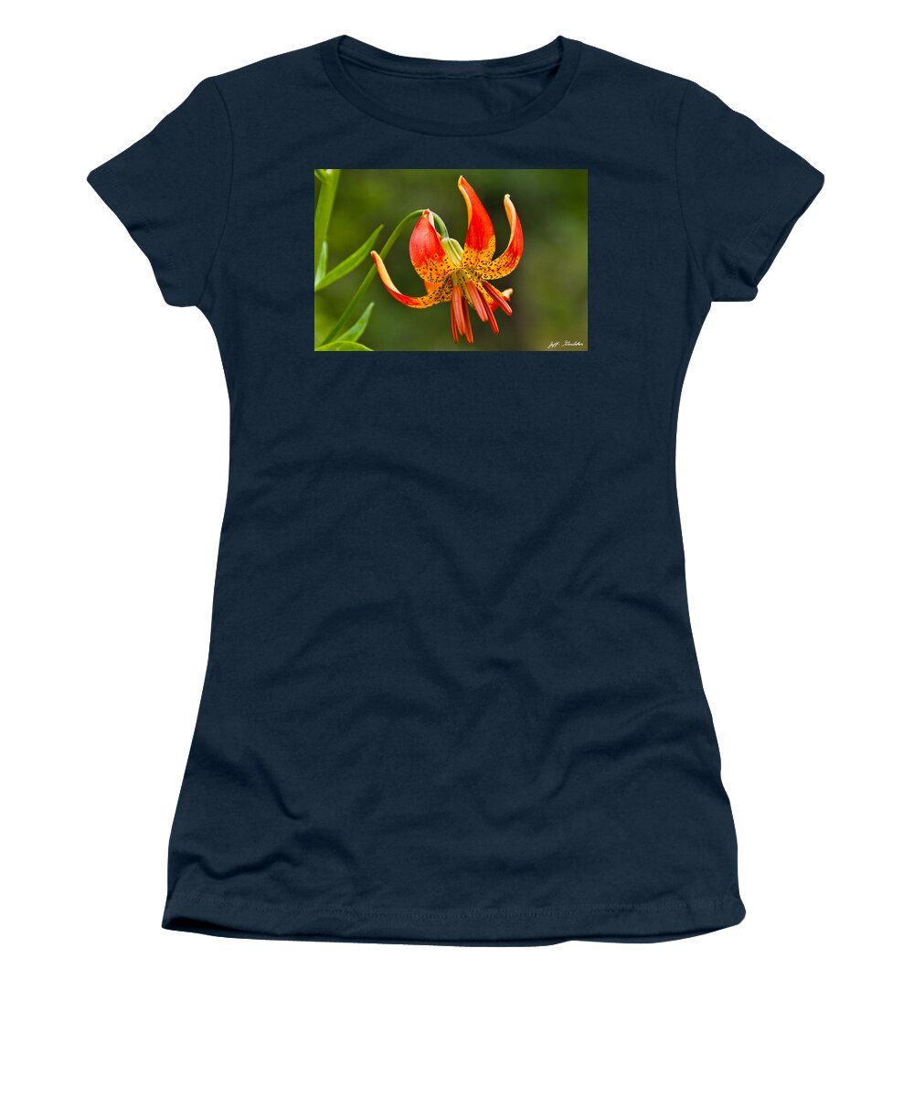 Beauty In Nature Women's T-Shirt featuring the photograph Leopard Lily in Bloom by Jeff Goulden