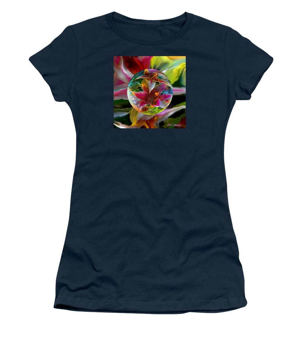 Art Globe Women's T-Shirt featuring the painting Lillium Bulbiferum by Robin Moline