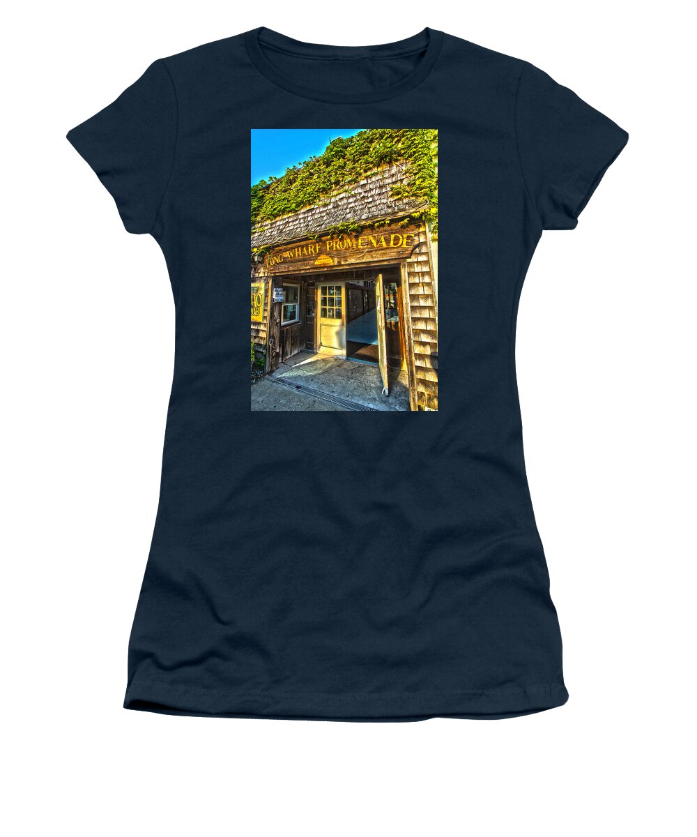 Long Wharf Women's T-Shirt featuring the photograph Long Wharf Promenade by Robert Seifert