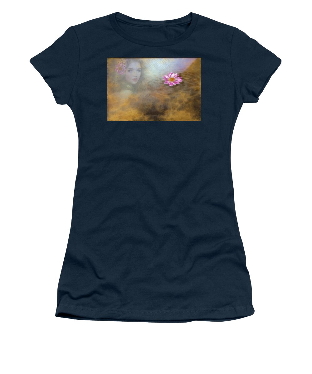 Girl Women's T-Shirt featuring the digital art Look from Under the water by Lilia D