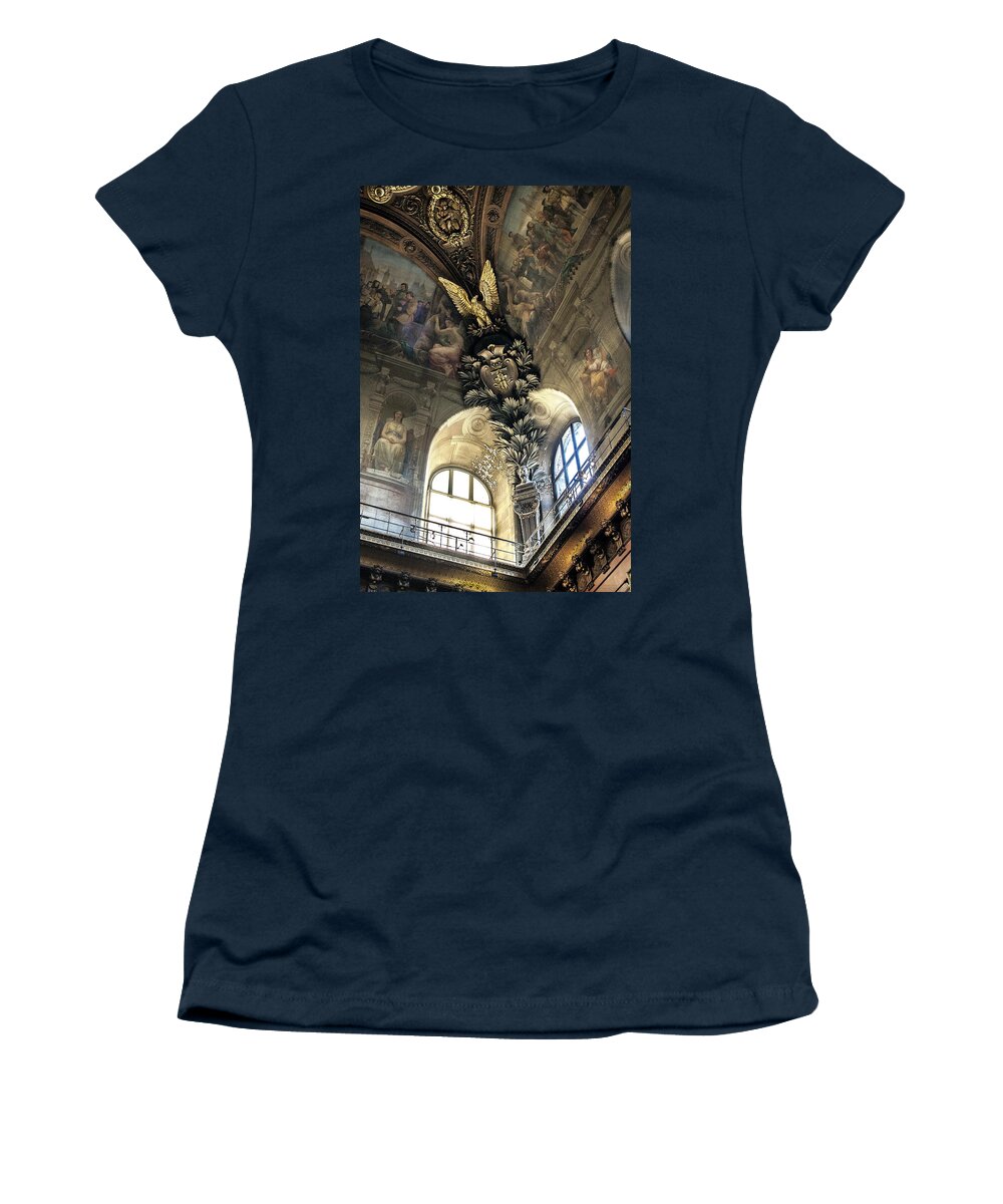 Louvre Women's T-Shirt featuring the photograph Louvre With A View Denise Dube by Denise Dube