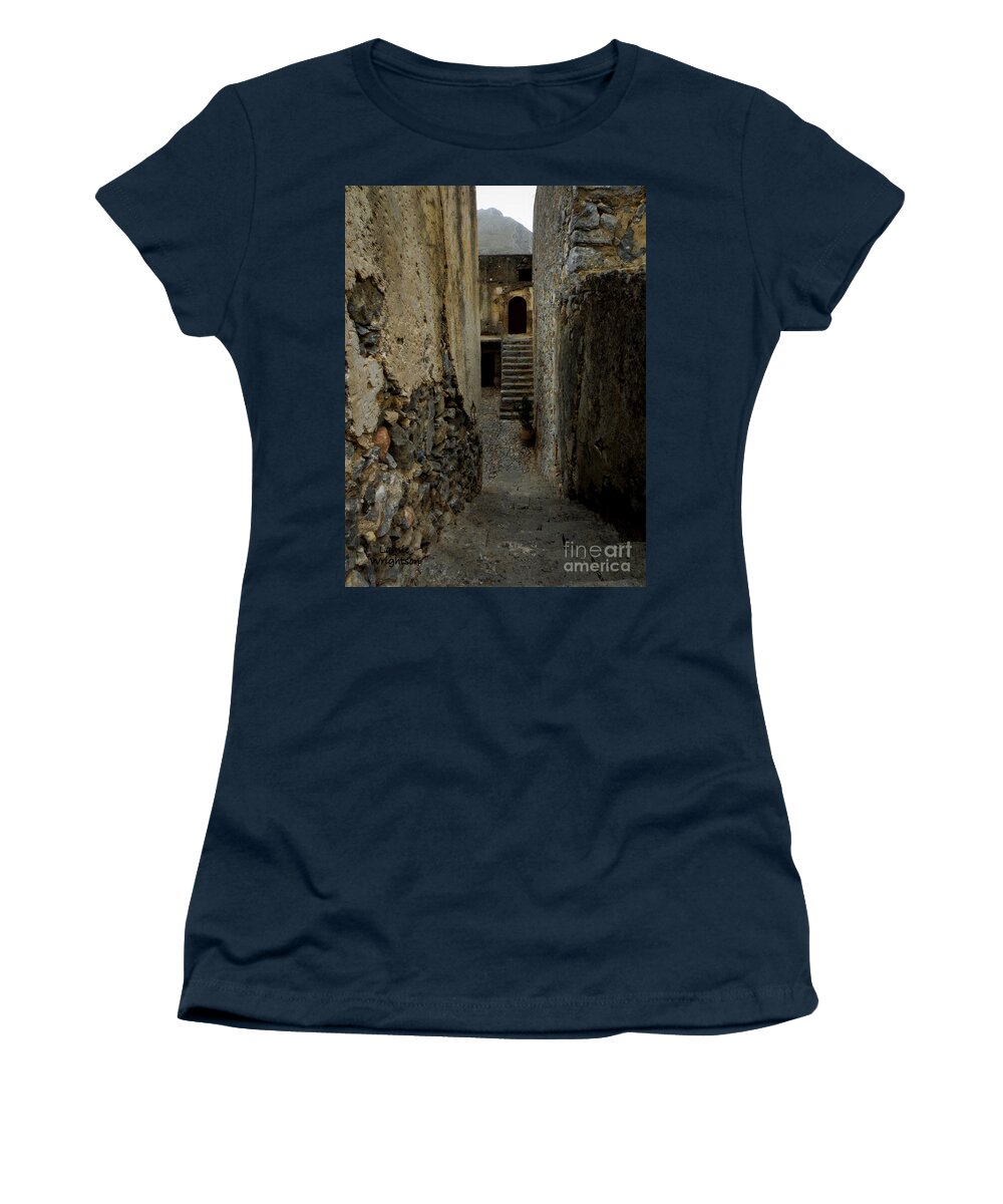 Monastery Women's T-Shirt featuring the photograph Lower Preveli Monastery Crete 2 by Lainie Wrightson
