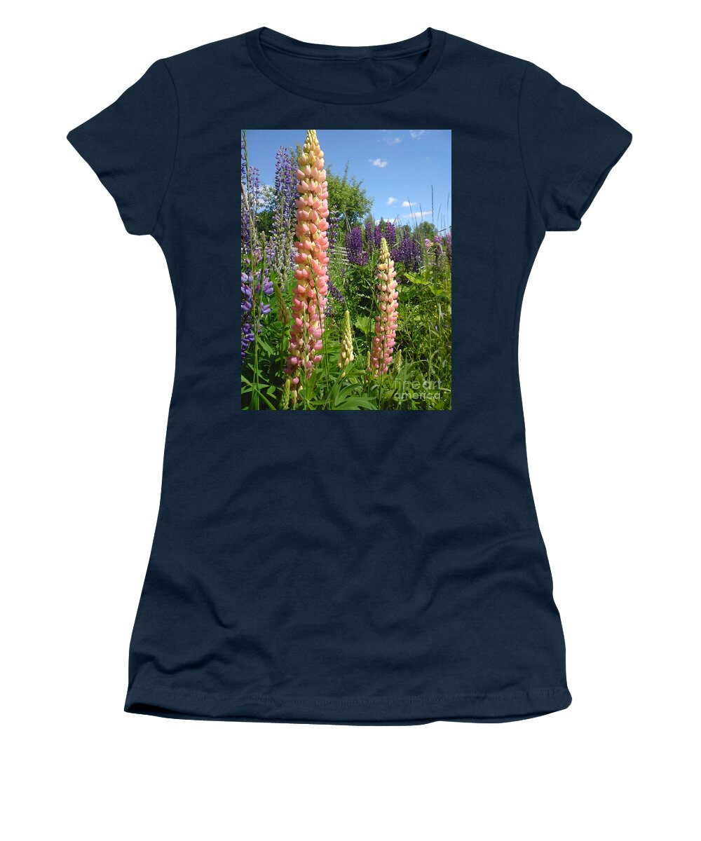 Garden Women's T-Shirt featuring the photograph Lupin Summer by Martin Howard