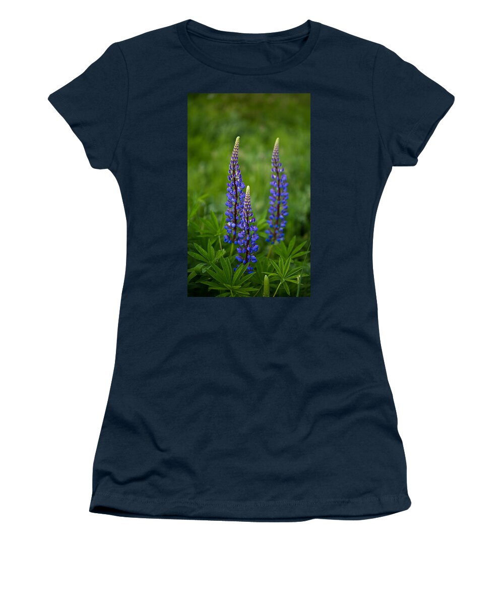 Outdoors Women's T-Shirt featuring the photograph Lupine trio by Eti Reid