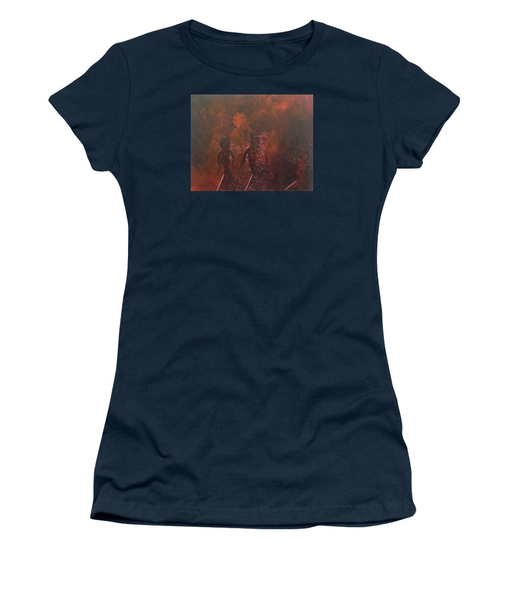 Abstract Women's T-Shirt featuring the painting Mad People by Pamela Henry