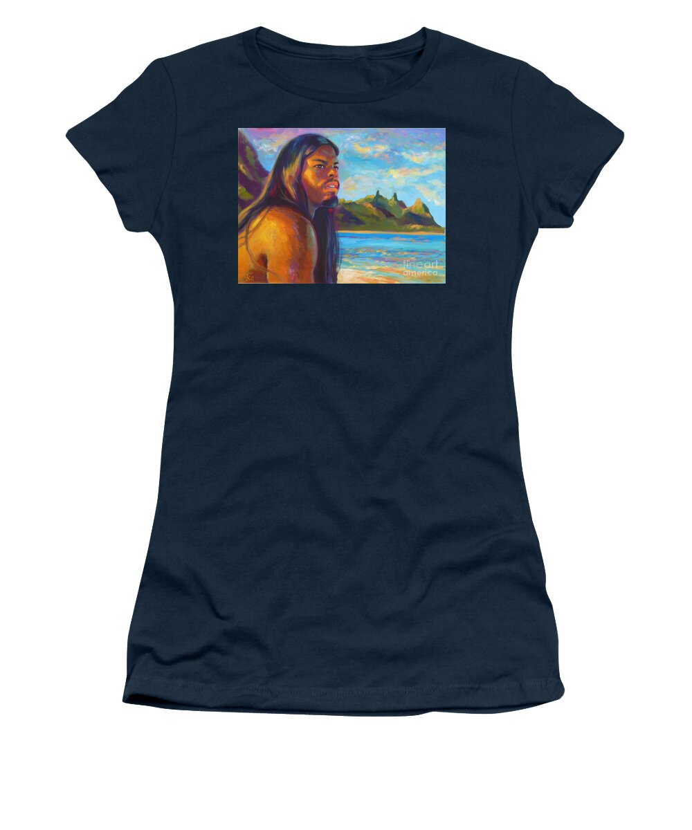 Hawaiian Women's T-Shirt featuring the painting Makana Magician by Isa Maria