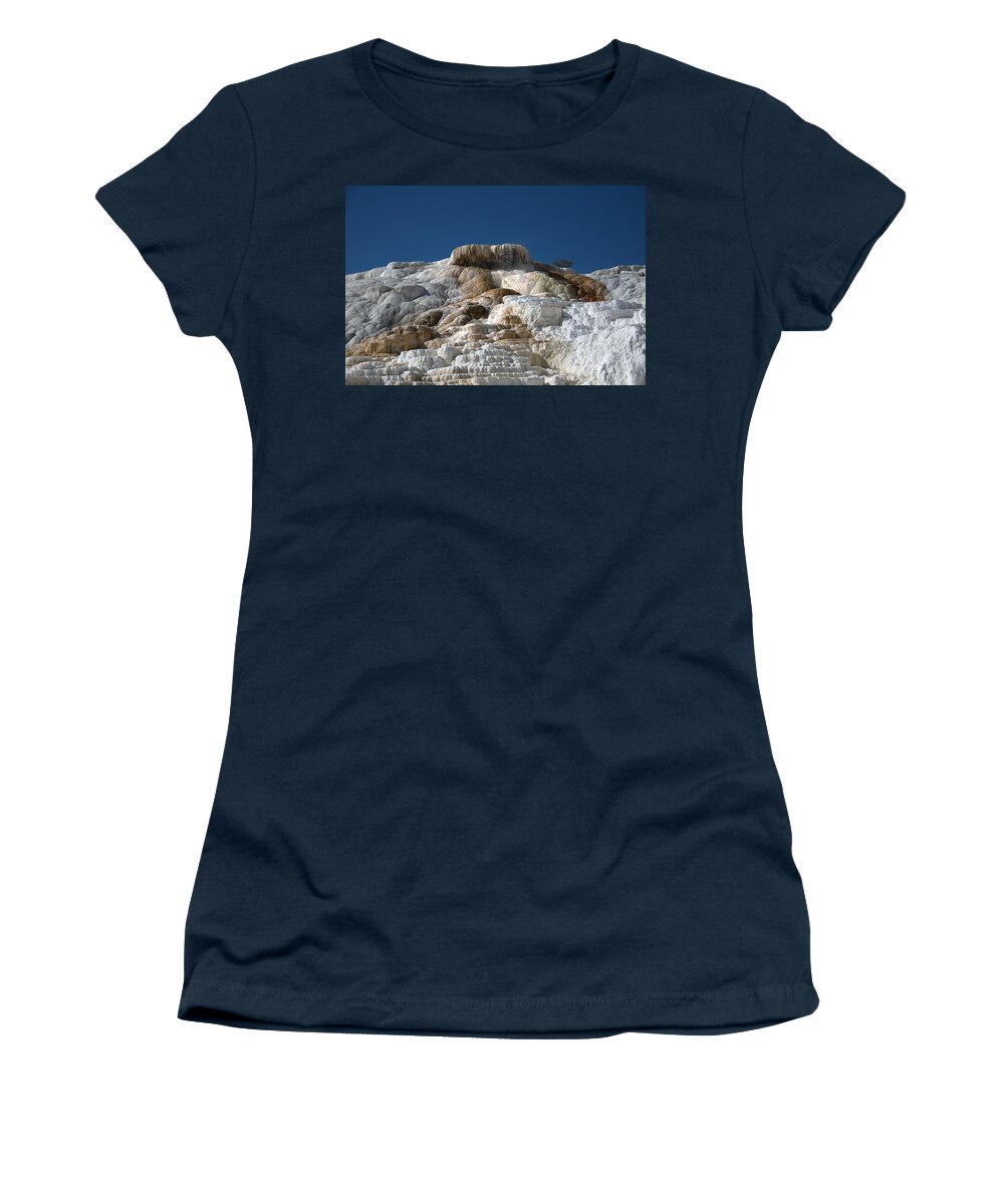 Blue Women's T-Shirt featuring the photograph Mammoth Hotsprings 4 by Frank Madia