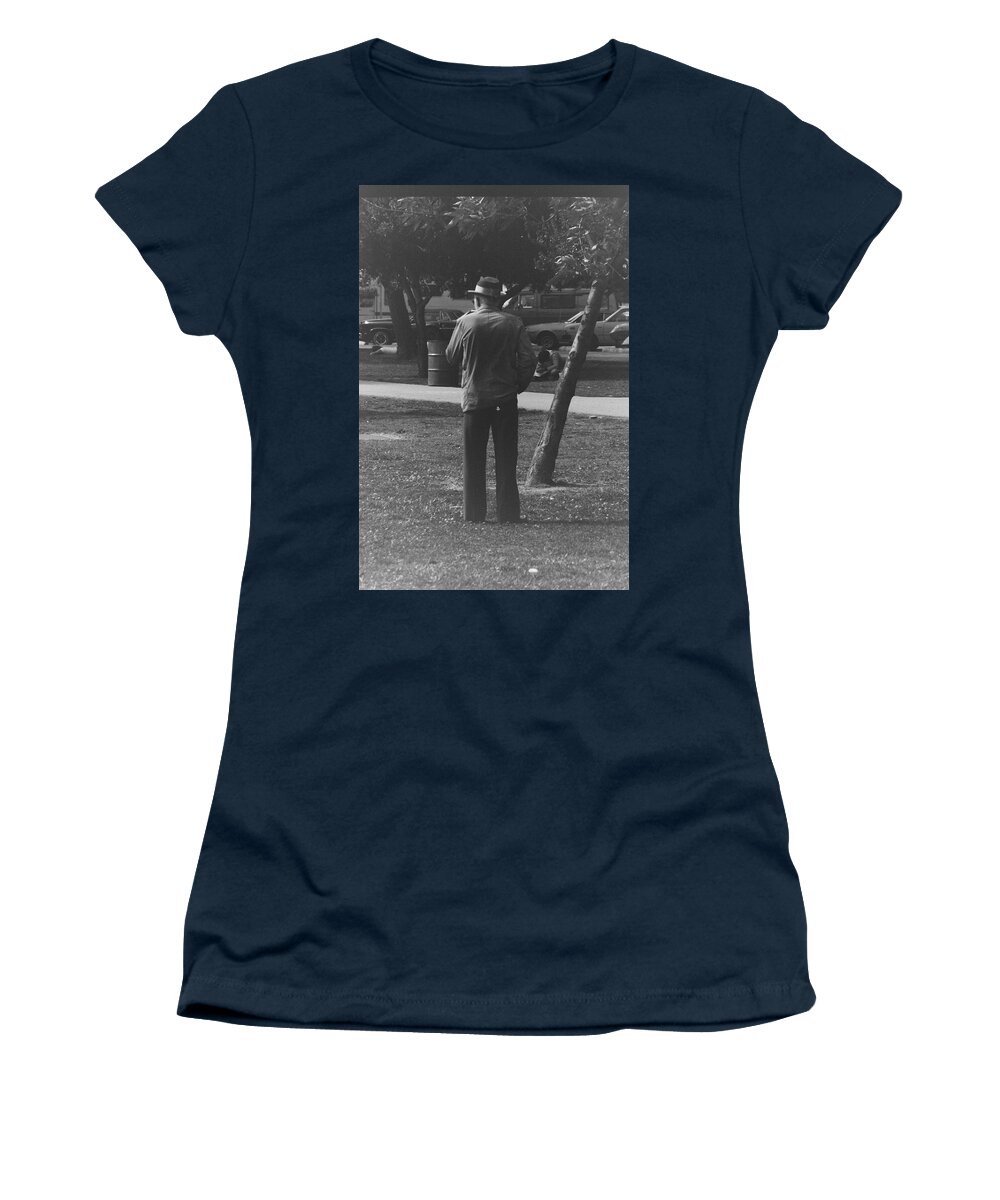 Senior Women's T-Shirt featuring the photograph Man in park by Karl Rose