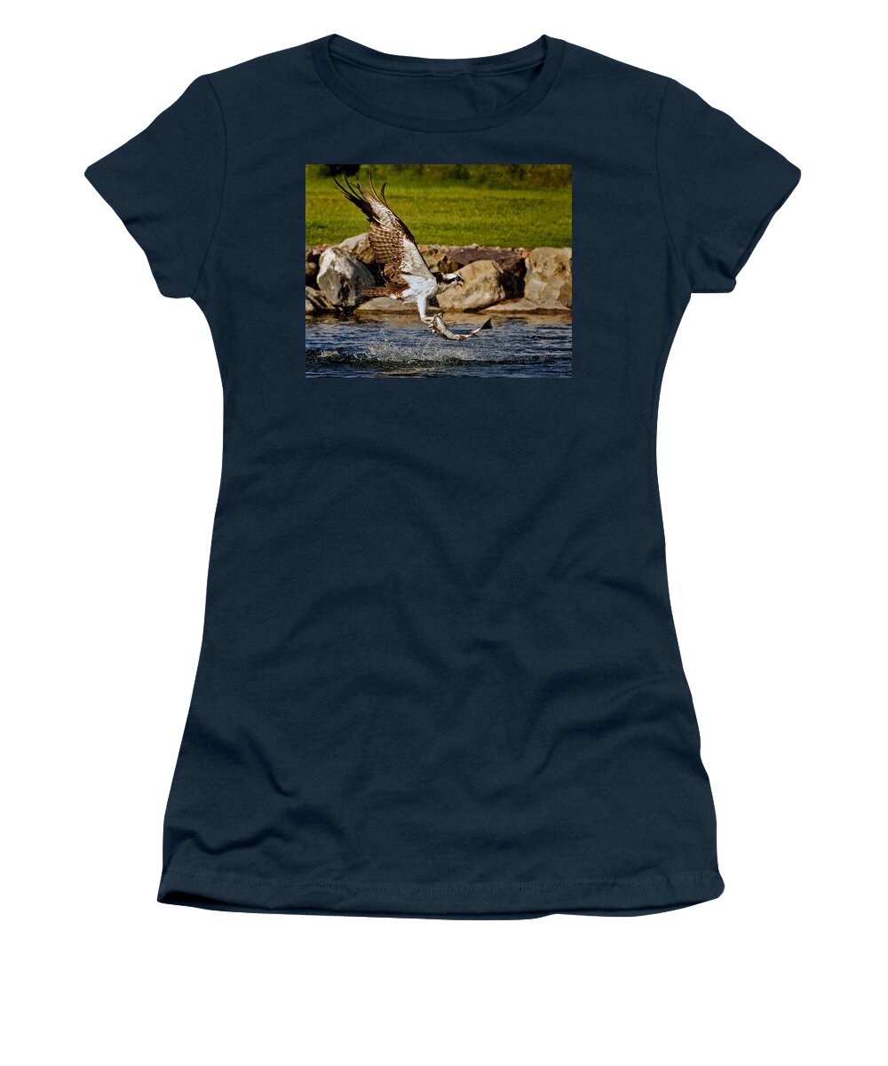 Osprey Women's T-Shirt featuring the photograph Master Fisherman by Jack Bell