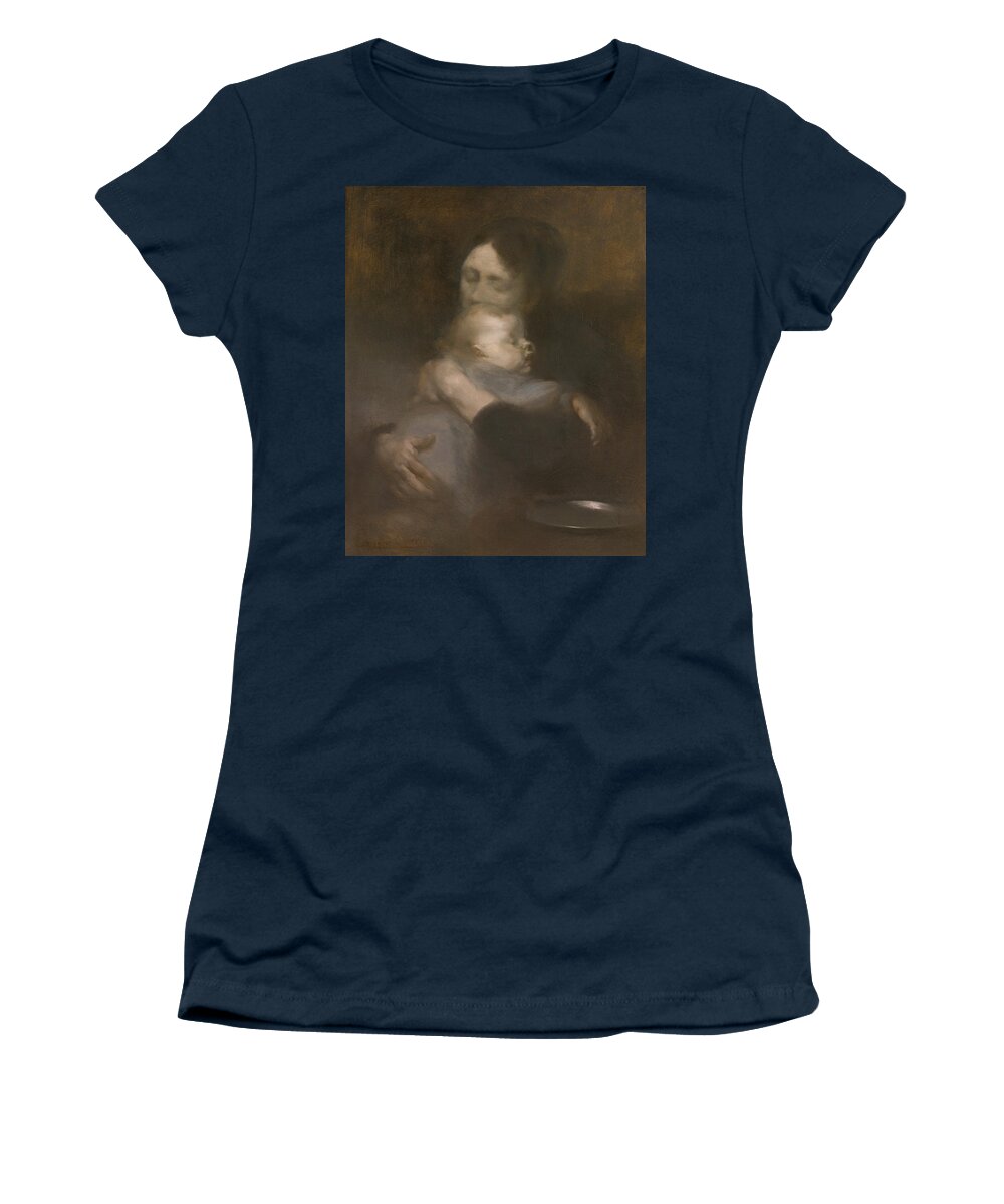 Eugene Carriere Women's T-Shirt featuring the painting Maternity. Tenderness by Eugene Carriere