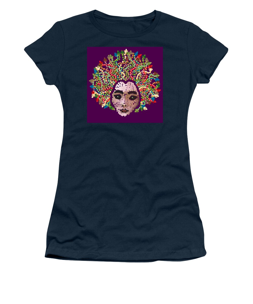 Medusa Women's T-Shirt featuring the digital art Medusa Pointillized by R Allen Swezey