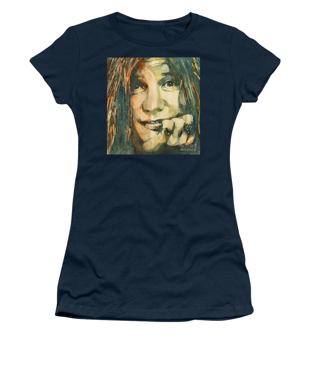 Janis Joplin Women's T-Shirt featuring the painting Mercedes Benz by Paul Lovering