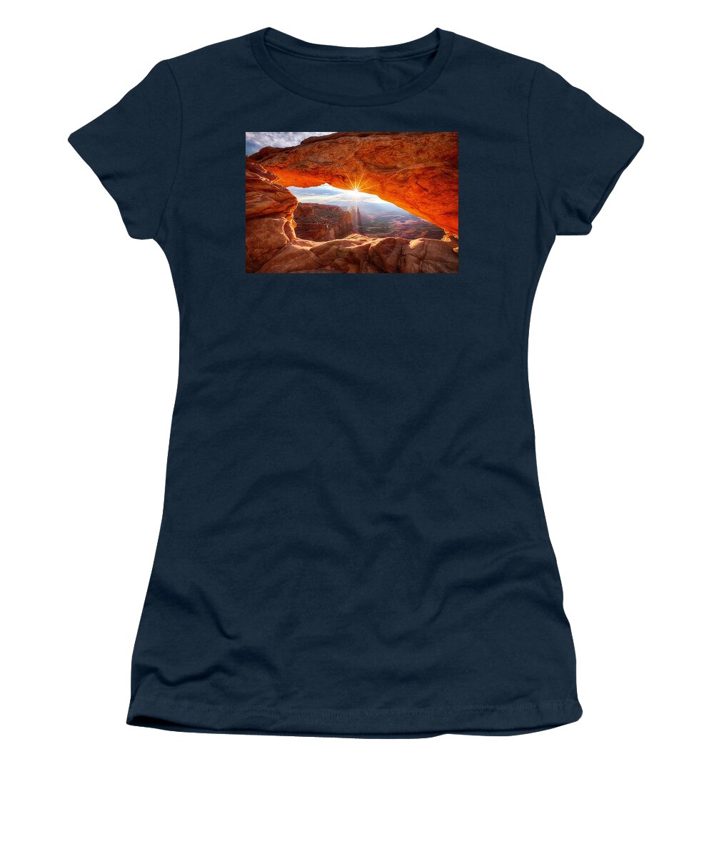 Sunrise Women's T-Shirt featuring the photograph Mesa's Sunrise by Darren White