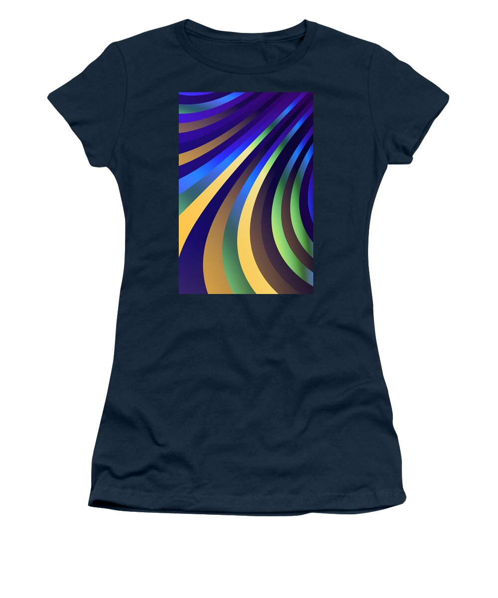 Metallic Women's T-Shirt featuring the digital art Metallic Swirls 1 by Hakon Soreide