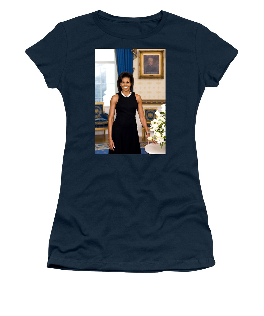 Obama Women's T-Shirt featuring the photograph Michelle Obama by Joyce N Boghosian