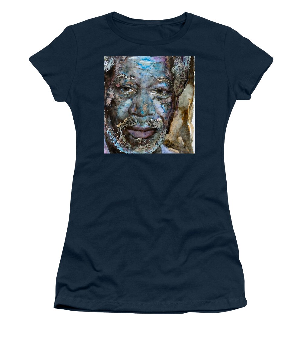Morgan Freeman Women's T-Shirt featuring the painting Million Dollar Baby by Laur Iduc