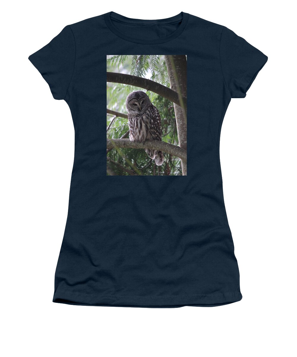 Owl Women's T-Shirt featuring the photograph Missing His Friend by Randy Hall