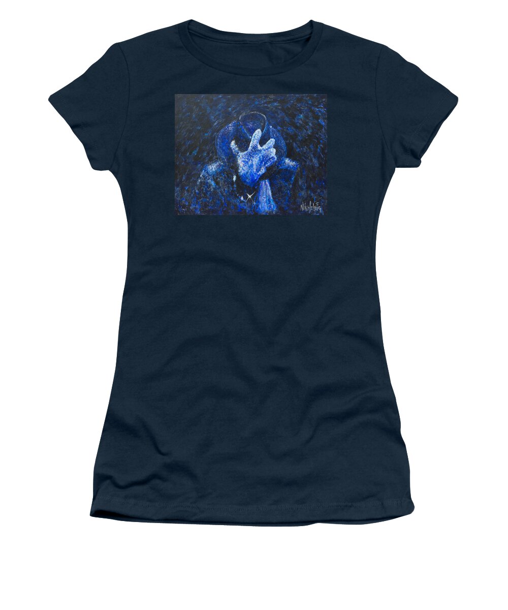 Michael Jackson Women's T-Shirt featuring the painting MJ Gone Too Soon by Nik Helbig