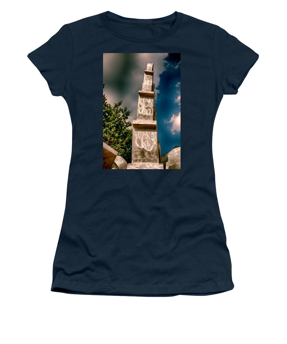 Asheville Women's T-Shirt featuring the mixed media Monumental Pritchard Park by John Haldane