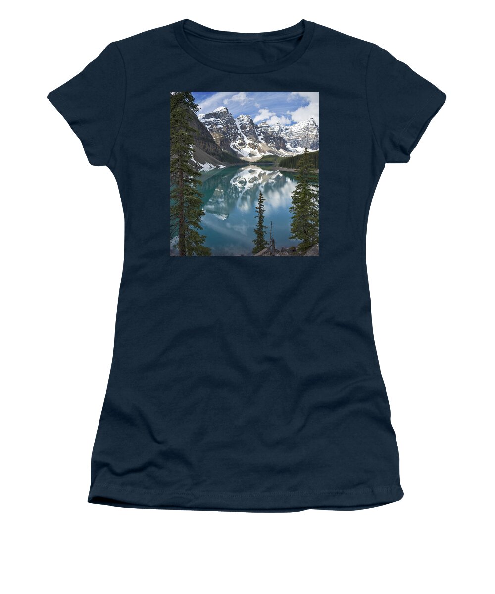 Moraine Women's T-Shirt featuring the photograph Moraine Lake Overlook by Paul Riedinger