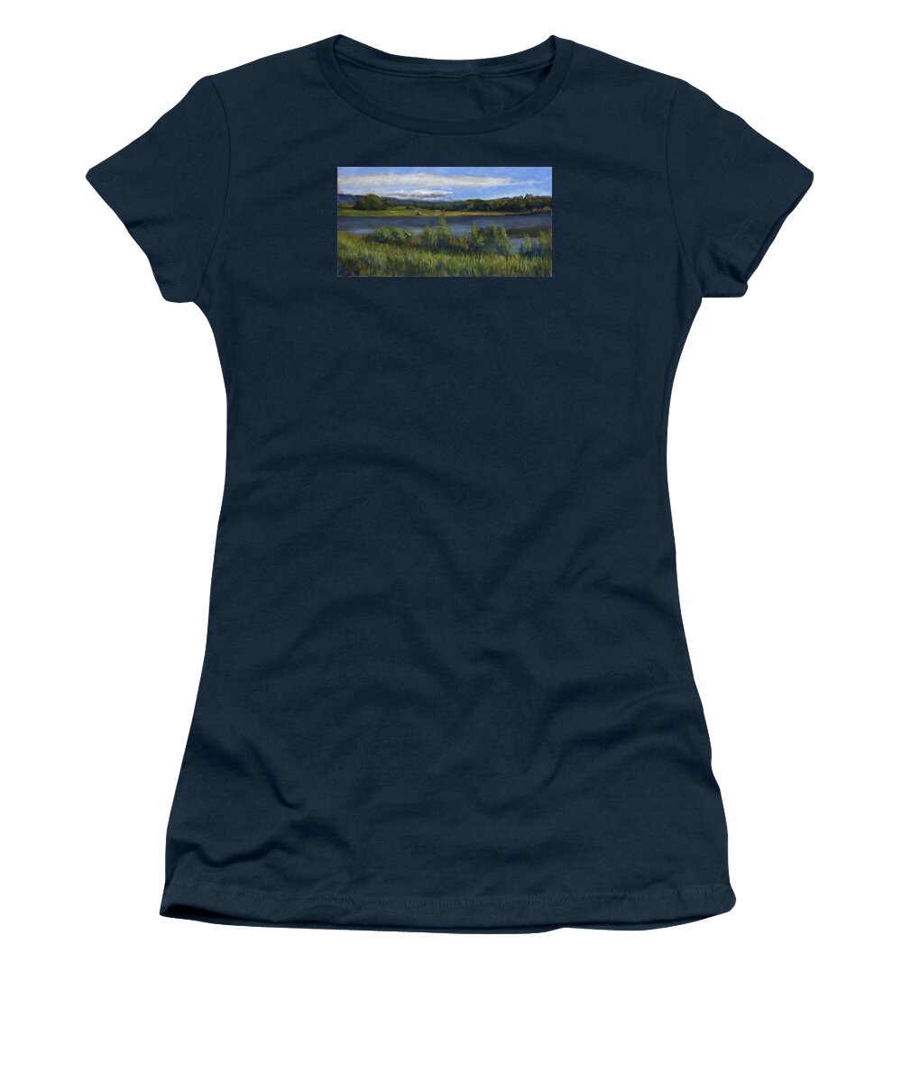 Morey Wildlife Reserve Women's T-Shirt featuring the painting Morey Wildlife Park by Billie Colson