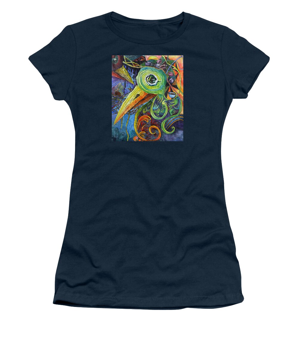 Zentangle Women's T-Shirt featuring the painting Morning Has Broken by Mary Beglau Wykes