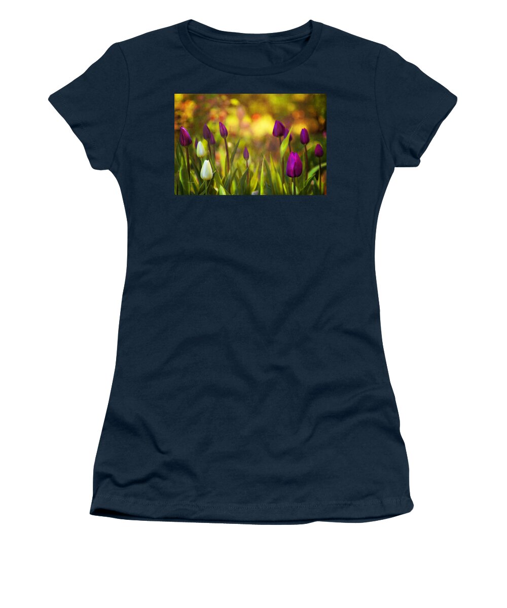Floral Women's T-Shirt featuring the photograph Morning Has Broken by Theresa Tahara