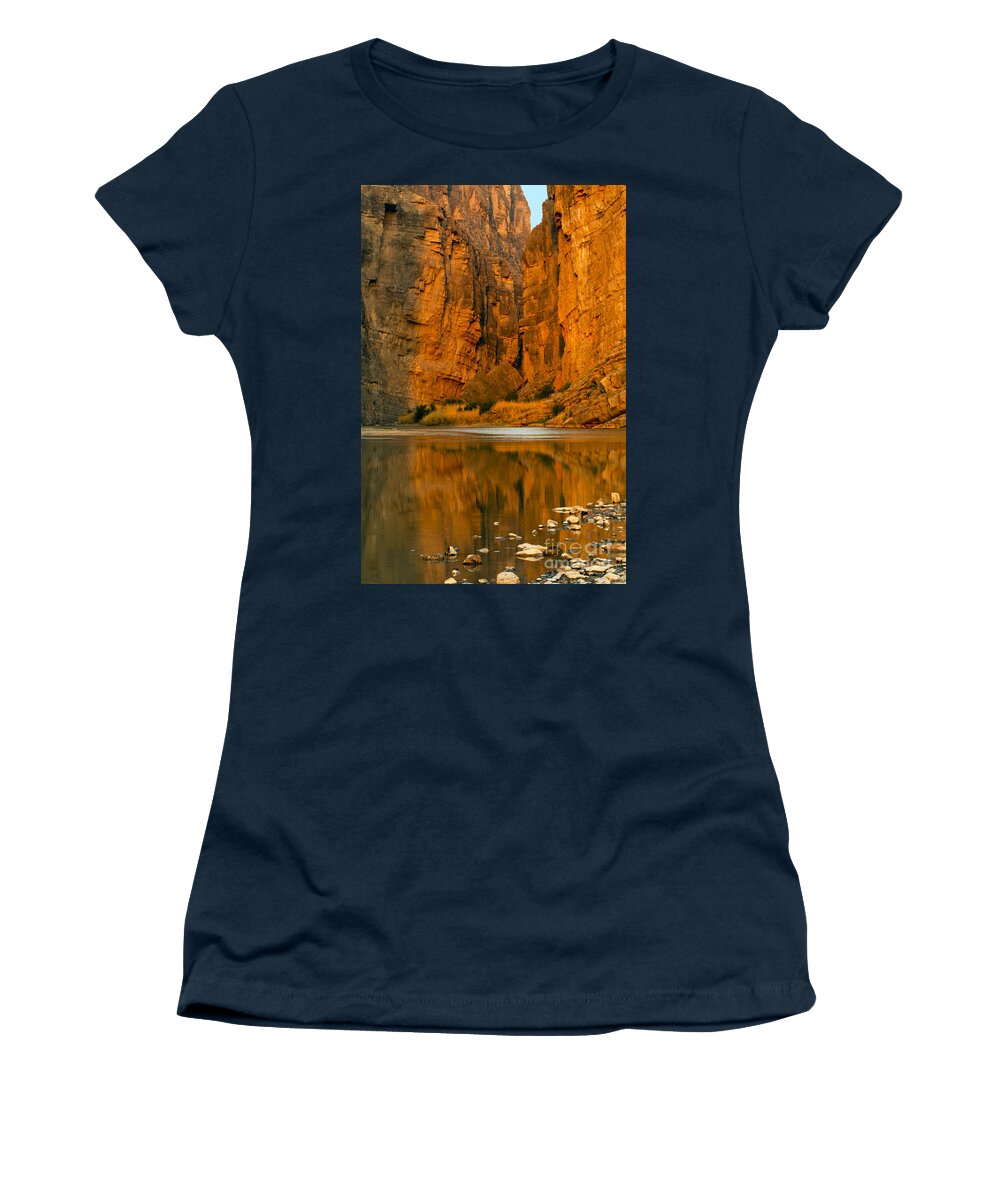 Santa Elena Canyon Women's T-Shirt featuring the photograph Morning Light in the Canyon by Bob Phillips