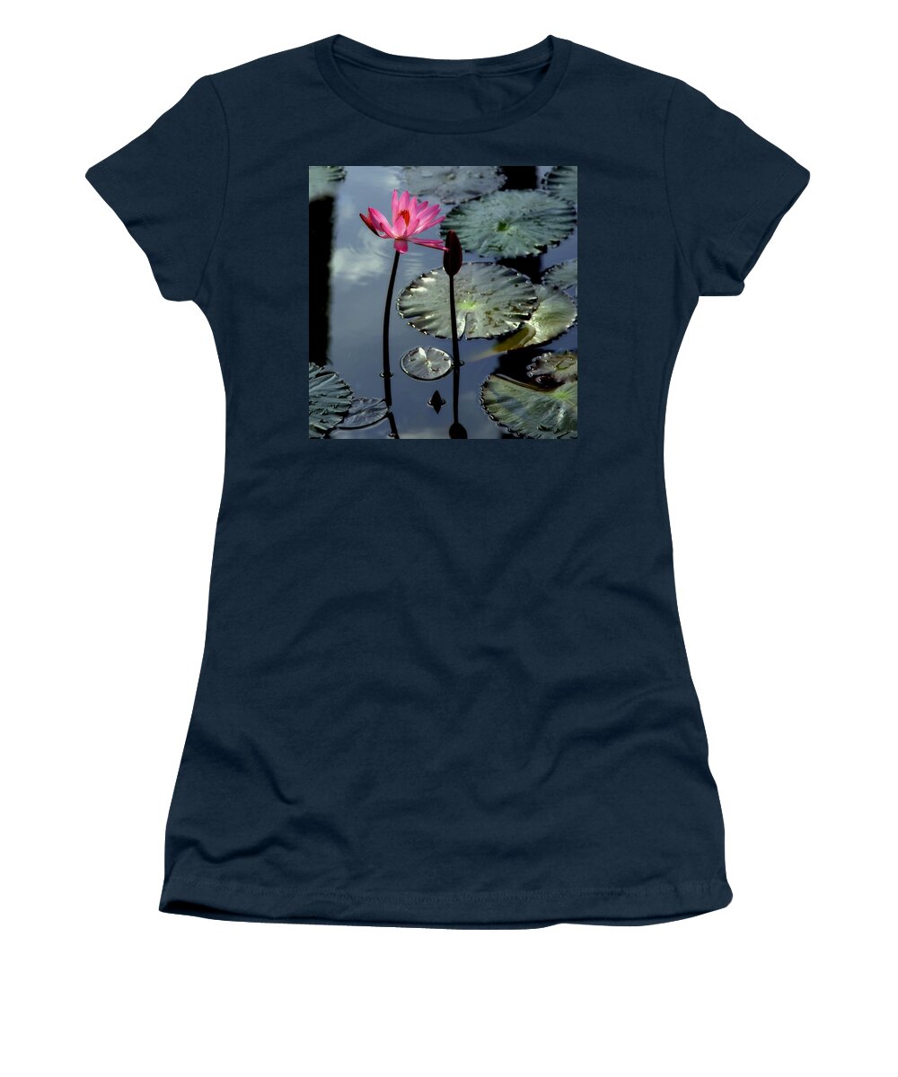 Water Lilly Women's T-Shirt featuring the photograph Morning Light by Karen Wiles
