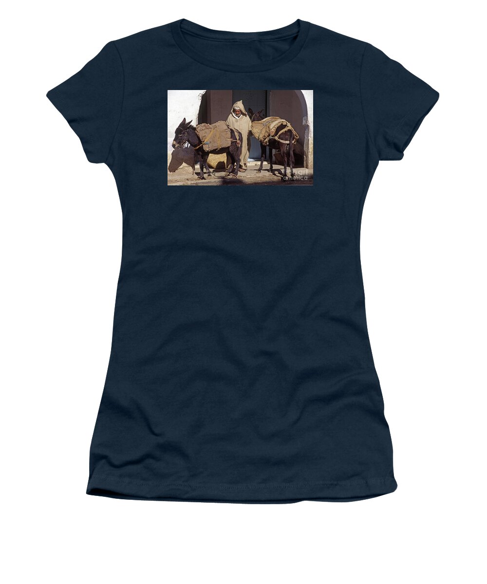 Africa Women's T-Shirt featuring the photograph Moroccan Muleteer - Chechaouen Morocco by Craig Lovell