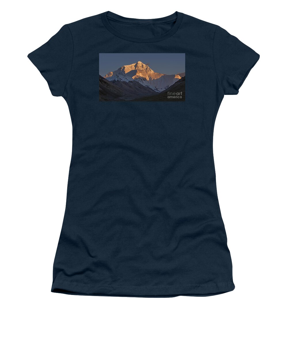 Everest Women's T-Shirt featuring the photograph Mount Everest at dusk by Hitendra SINKAR