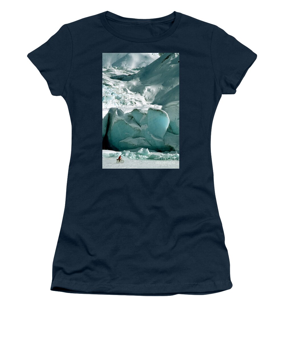 Alaska Women's T-Shirt featuring the photograph Mountain Biking In Alaska by Mark Newman