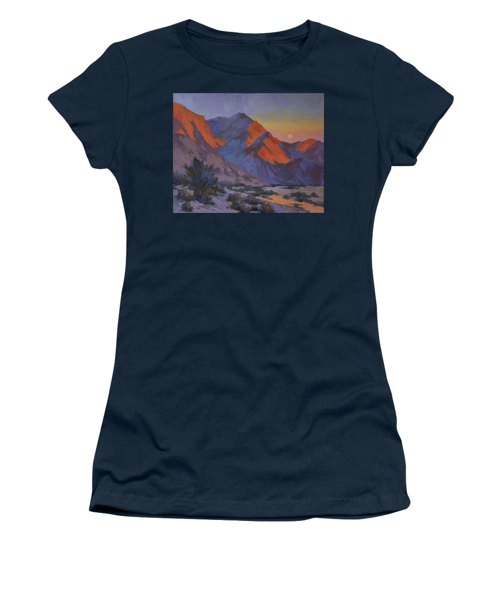 Desert Women's T-Shirt featuring the painting Mountain Morning by Diane McClary