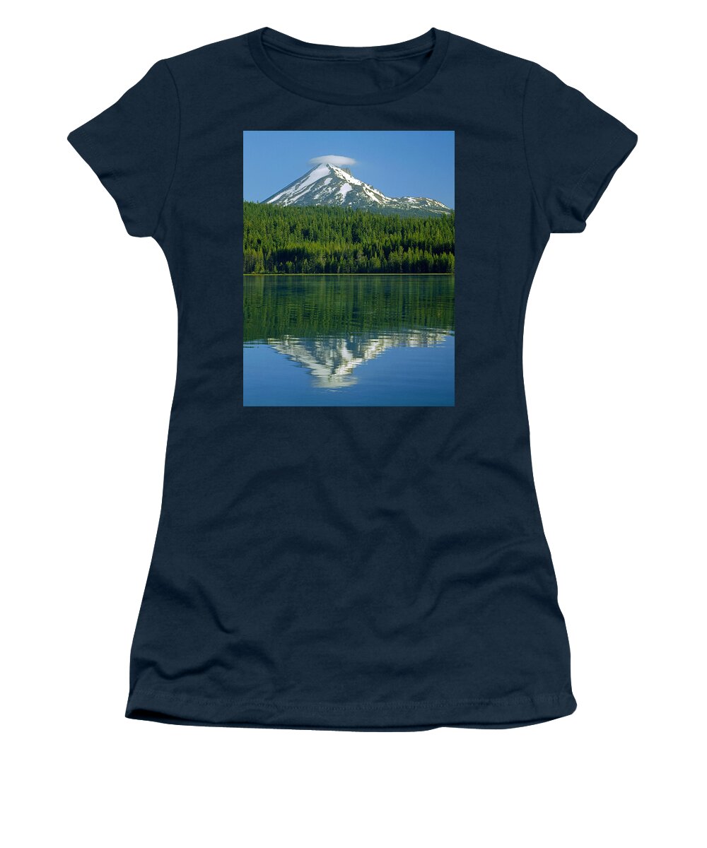 Mt. Mcloughlin Women's T-Shirt featuring the photograph 1M5705-Mt. McLoughlin from Lake of the Woods - V by Ed Cooper Photography