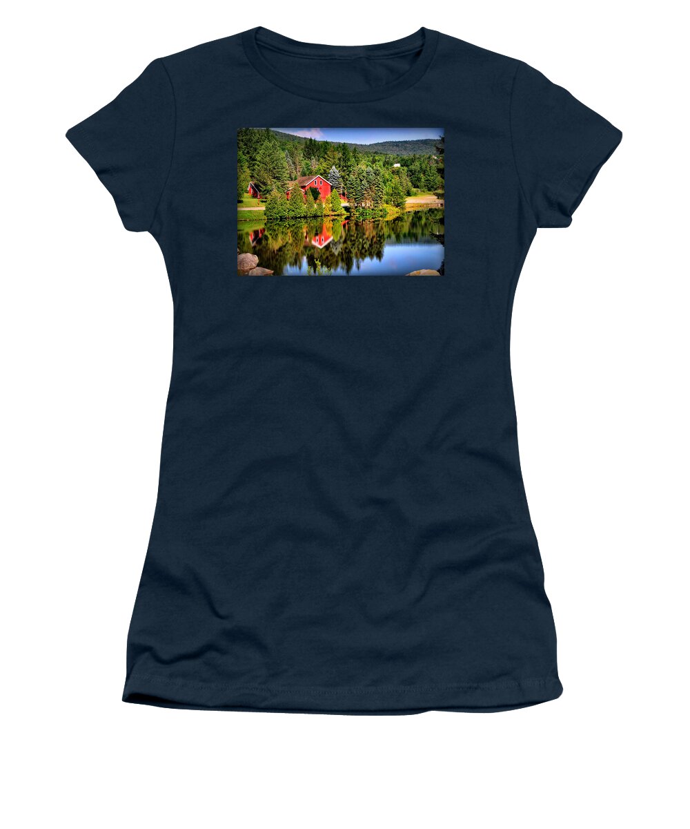 Mt. Snow Women's T-Shirt featuring the photograph Mt. Snow in Summer by Mitchell R Grosky
