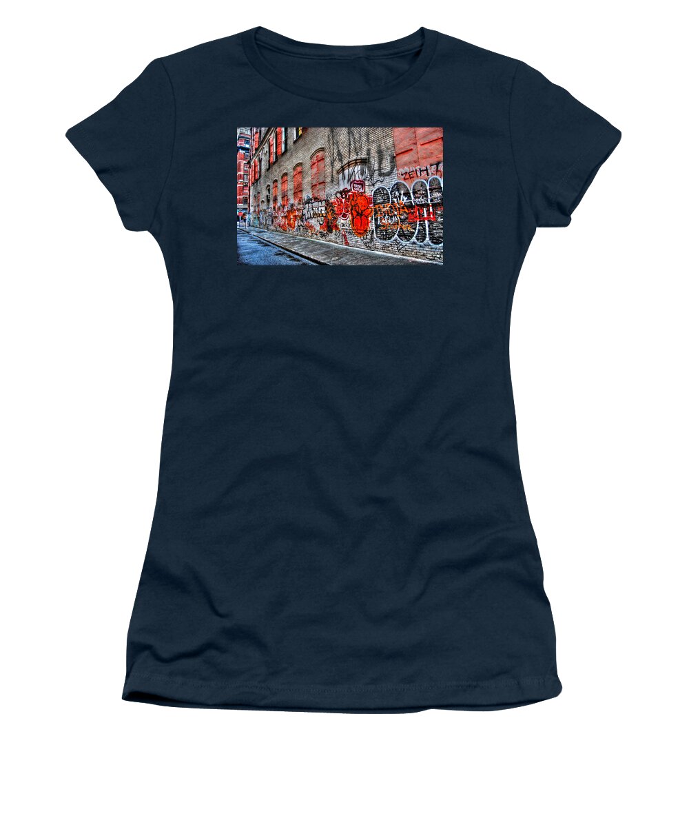 Graffiti Women's T-Shirt featuring the photograph Mulberry Street Graffiti by Randy Aveille
