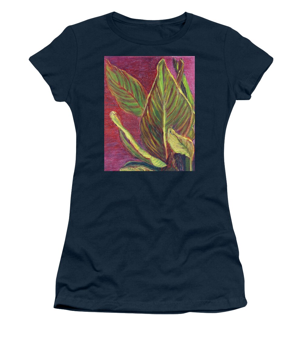 Landscape Women's T-Shirt featuring the painting Multicolor Leaves by Linda Feinberg