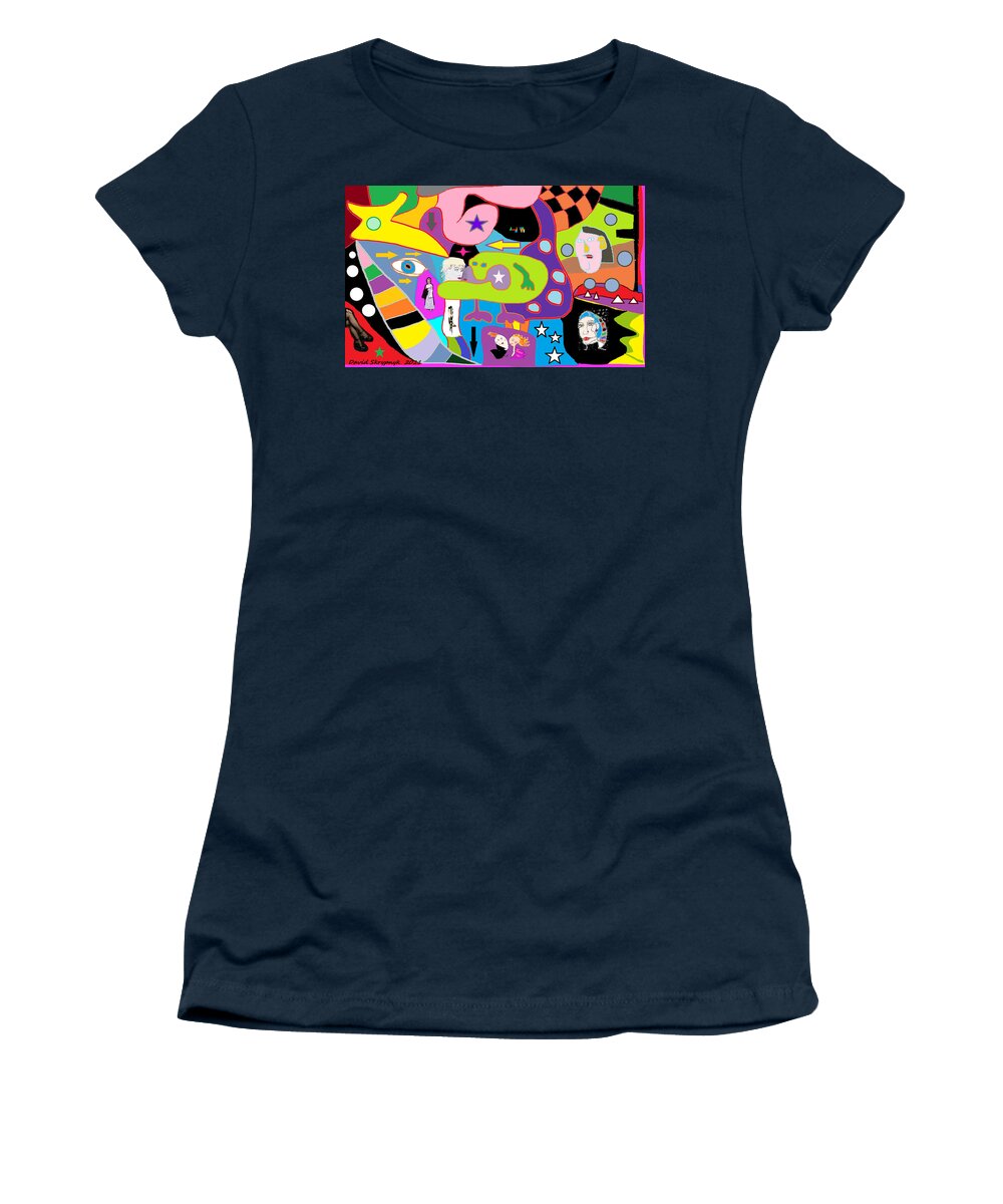 Disorganized Dimensionality Women's T-Shirt featuring the digital art Multifactorialexpoteria by David Skrypnyk
