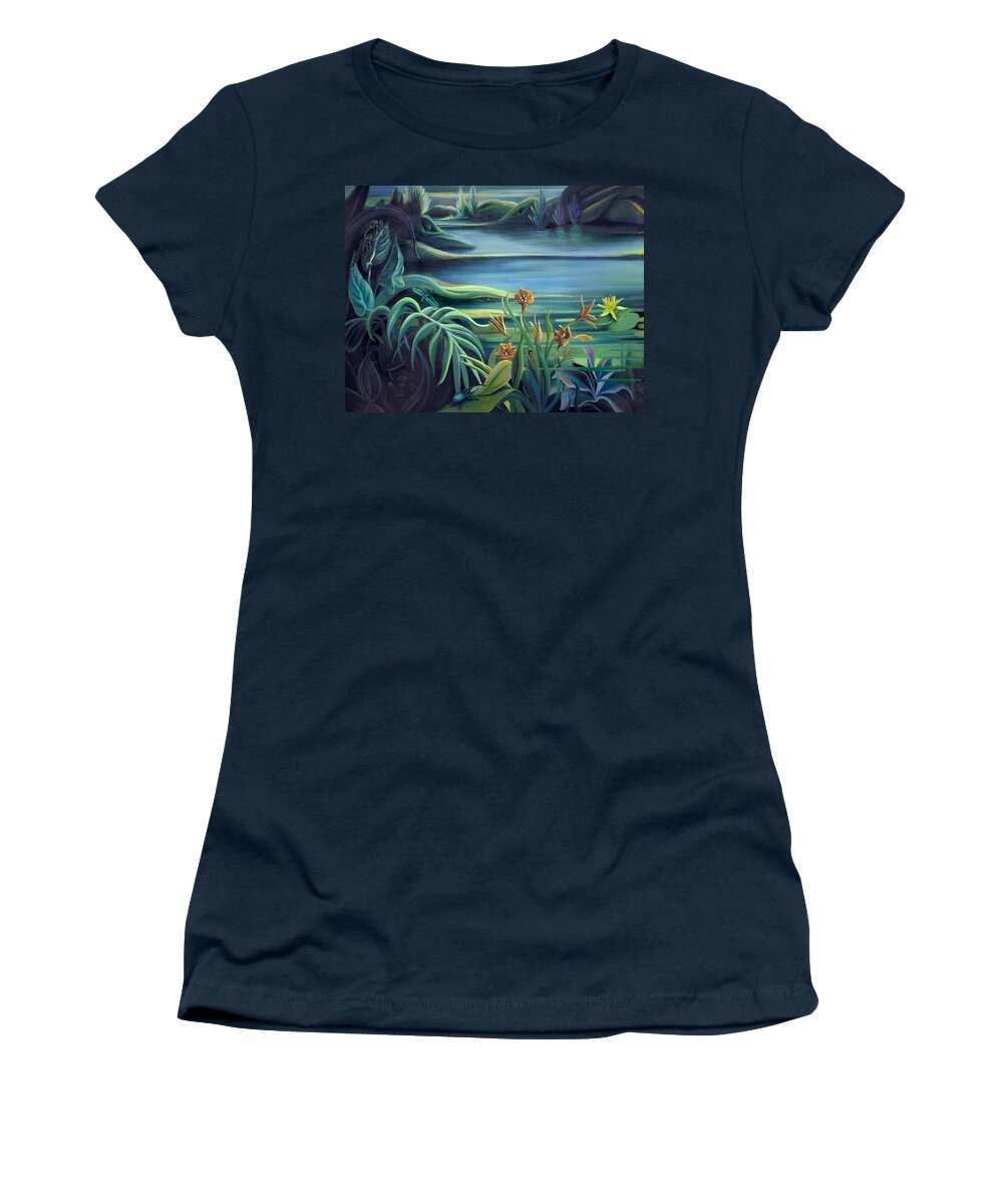 Mural Women's T-Shirt featuring the painting Mural Bird of Summers to Come by Nancy Griswold