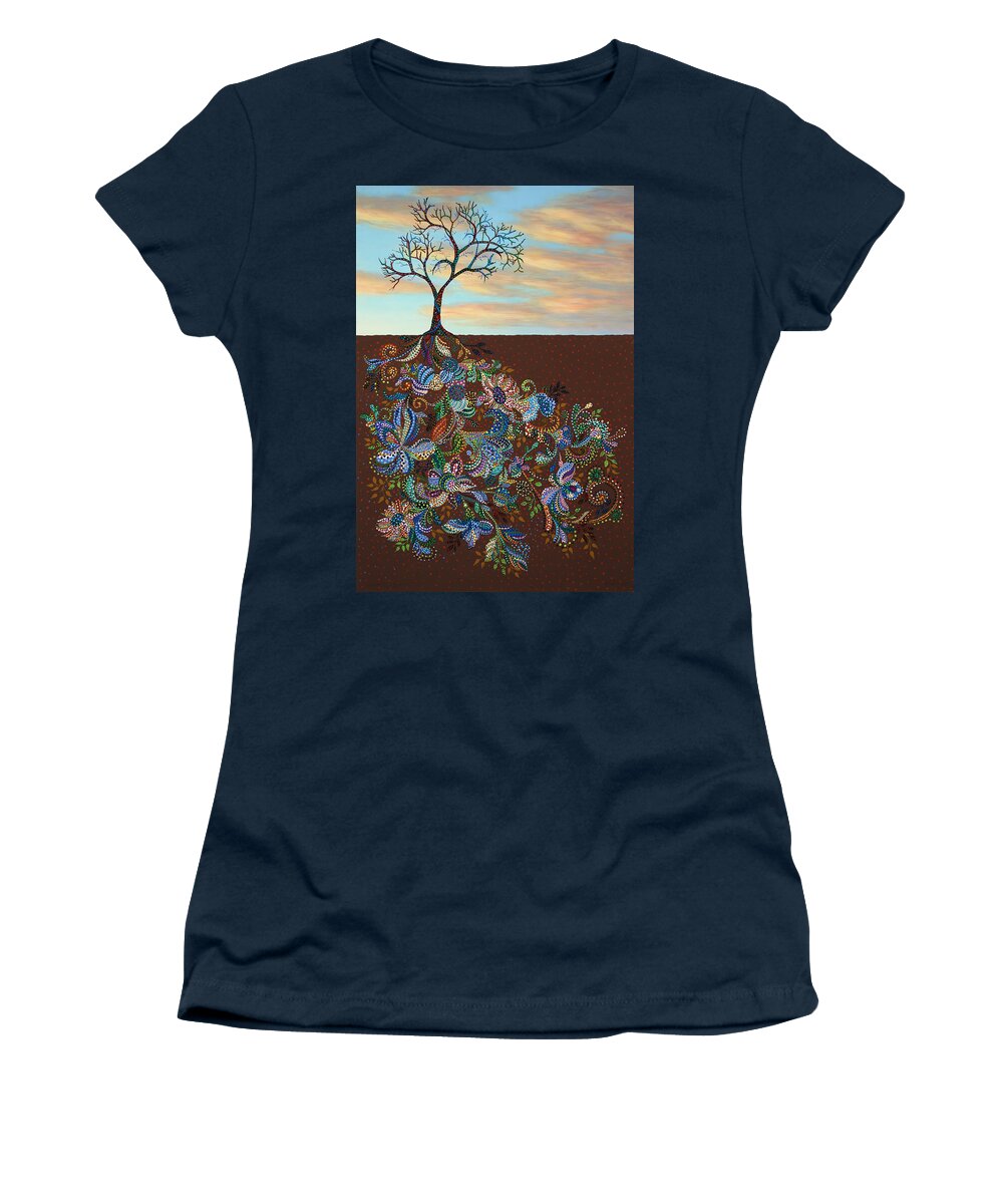 Tree Women's T-Shirt featuring the painting Neither Praise Nor Disgrace by James W Johnson