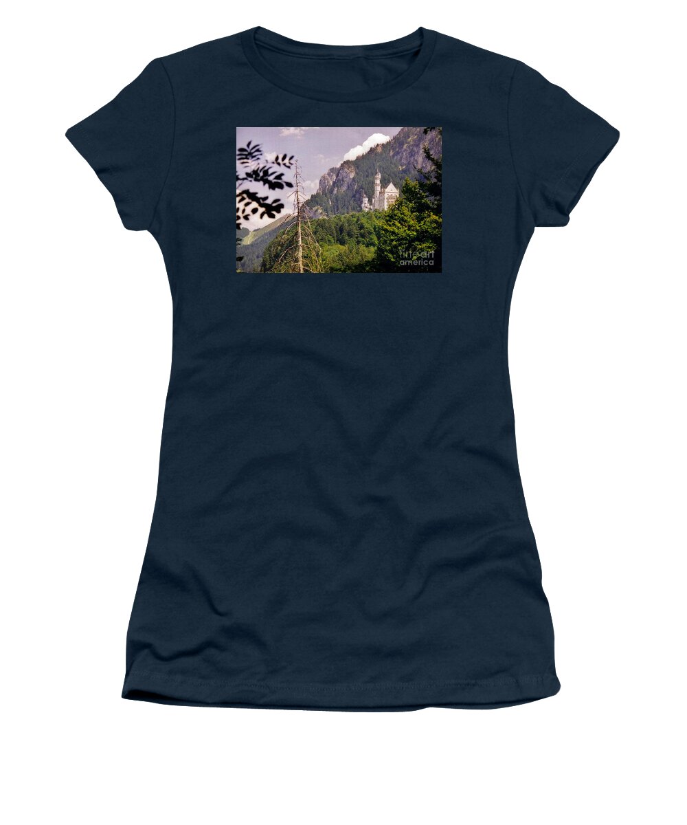 Castle Women's T-Shirt featuring the photograph Neuschwanstein Castle by Halifax Artist John Malone