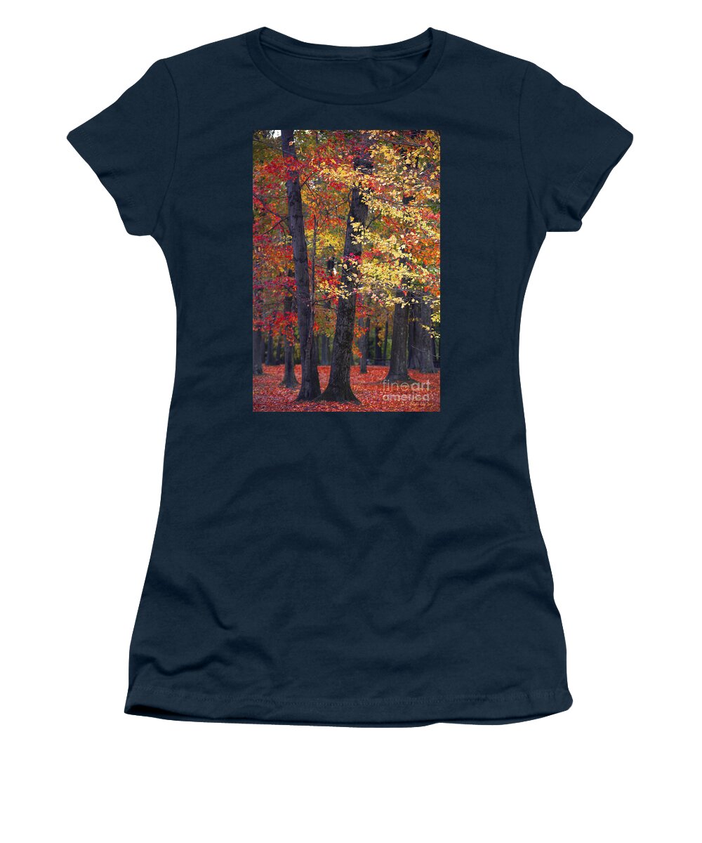 Woods Women's T-Shirt featuring the photograph New Jersey's Reds by Marco Crupi